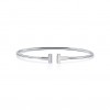 Tiffany T Narrow Wire Bracelet in 18k White Gold