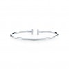 Tiffany T Narrow Wire Bracelet in 18k White Gold