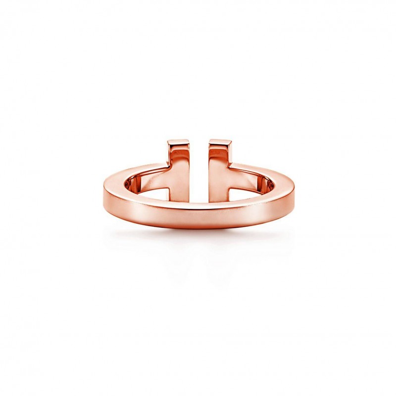 TIFFANY T SQUARE RING IN ROSE GOLD