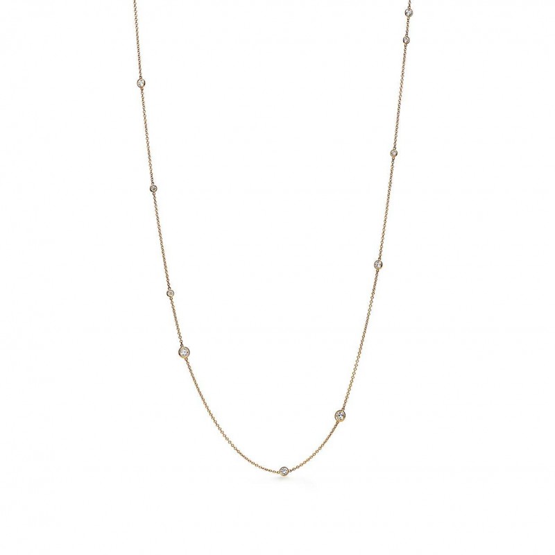 TIFFANY  ELSA PERETTI® DIAMONDS BY THE YARD® SPRINKLE NECKLACE IN YELLOW GOLD WITH DIAMONDS