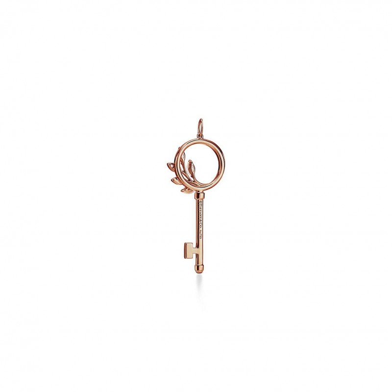 TIFFANY KEYS TIFFANY VICTORIA® DIAMOND VINE CIRCLE KEY IN 18K ROSE GOLD