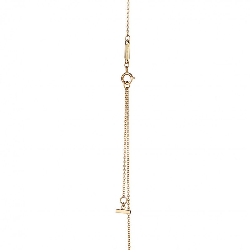 TIFFANY T SMILE PENDANT IN YELLOW GOLD WITH DIAMONDS, LARGE