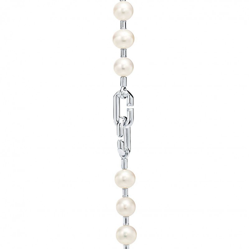 TIFFANY HARDWEAR FRESHWATER PEARL NECKLACE IN STERLING SILVER, 16