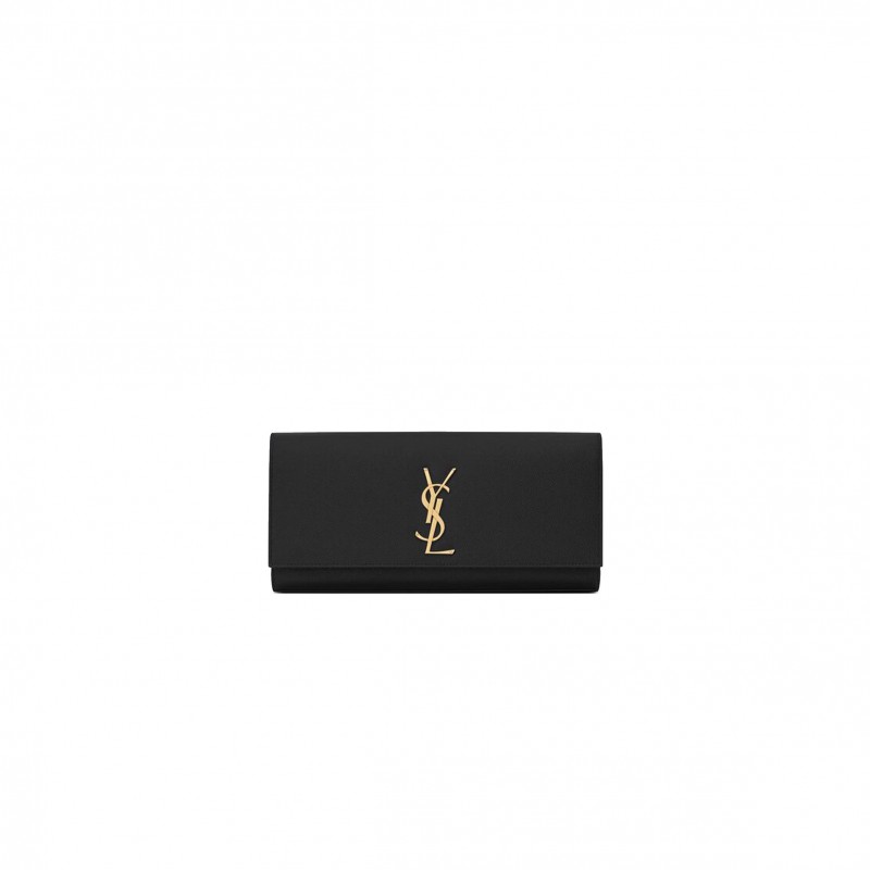 YSL KATE CLUTCH IN GRAIN DE POUDRE EMBOSSED LEATHER 326079BOW0J1000 (27*12.5*5cm)