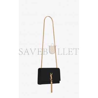 YSL KATE MEDIUM CHAIN BAG WITH TASSEL IN GRAIN DE POUDRE EMBOSSED LEATHER 354119BOW0J1000 (24*14.5*5.5cm)