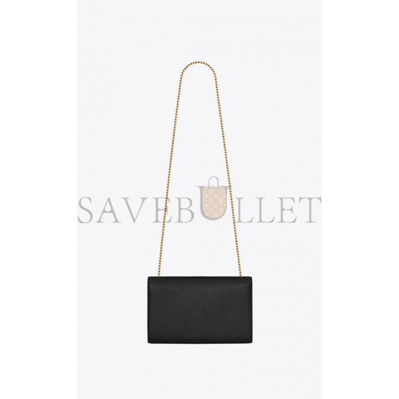 YSL KATE MEDIUM CHAIN BAG IN GRAIN DE POUDRE EMBOSSED LEATHER (24*14.5*5.5cm)