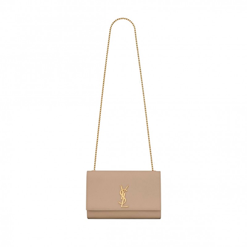 YSL KATE MEDIUM CHAIN BAG IN GRAIN DE POUDRE EMBOSSED LEATHER 364021BOW0J2721 (24*14.5*5.5cm)