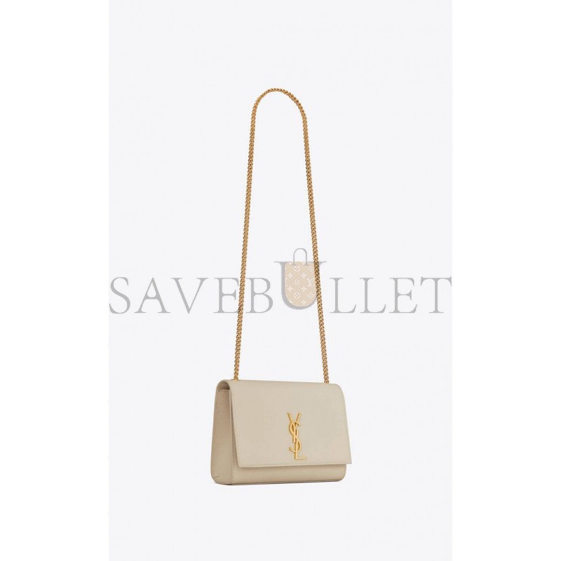 YSL KATE MEDIUM CHAIN BAG IN GRAIN DE POUDRE EMBOSSED LEATHER 364021BOW0J9207 (24*14.5*5.5cm)