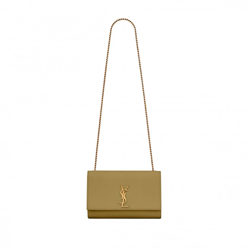 YSL KATE MEDIUM CHAIN BAG IN GRAIN DE POUDRE EMBOSSED LEATHER 364021BOW0W3321 (24*14.5*5.5cm)