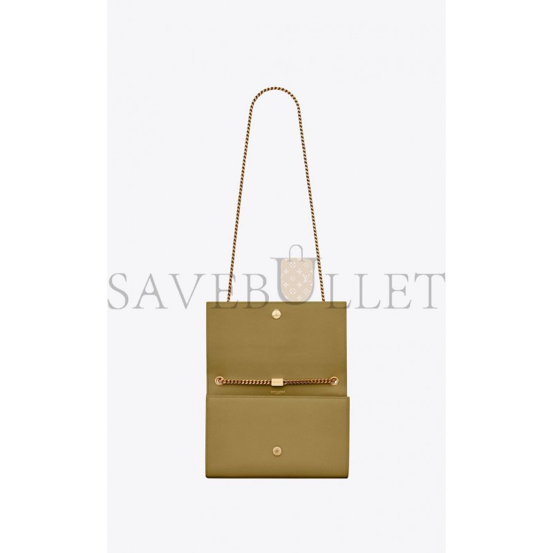 YSL KATE MEDIUM CHAIN BAG IN GRAIN DE POUDRE EMBOSSED LEATHER 364021BOW0W3321 (24*14.5*5.5cm)