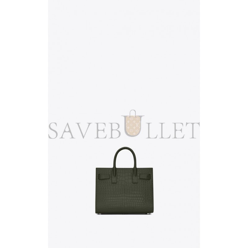 YSL SAC DE JOUR NANO IN EMBOSSED CROCODILE SHINY LEATHER 392035DND1N3045 (22*18*10.5cm)