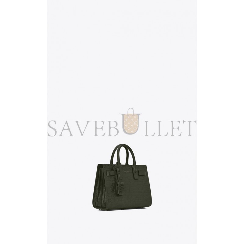 YSL SAC DE JOUR NANO IN EMBOSSED CROCODILE SHINY LEATHER 392035DND1N3045 (22*18*10.5cm)