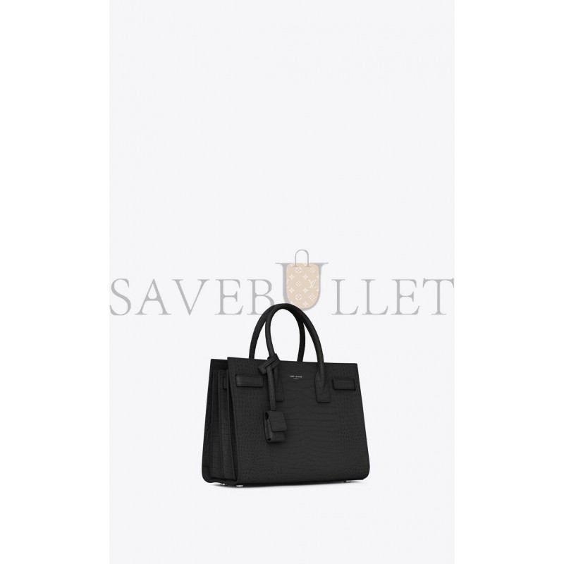 YSL SAC DE JOUR BABY IN EMBOSSED CROCODILE SHINY LEATHER 421863DND1N1000 (26*20.5*12.5cm)