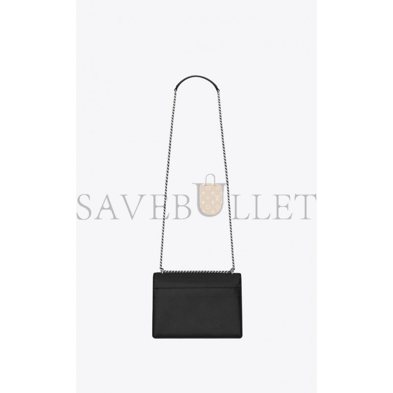 YSL SUNSET MEDIUM CHAIN BAG IN SMOOTH LEATHER 442906D420N1000 (22*16*6.5cm)