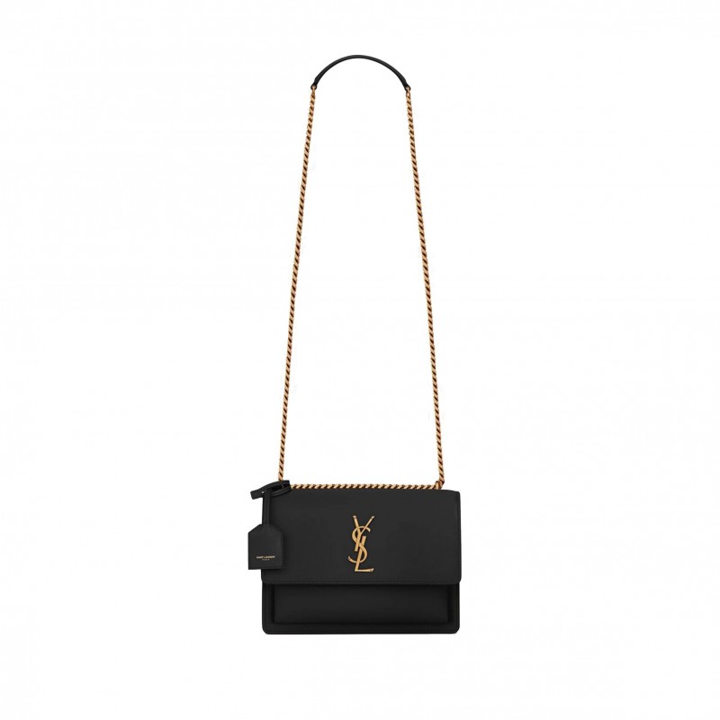 YSL SUNSET MEDIUM CHAIN BAG IN SMOOTH LEATHER 442906D420W1000 (22*16*6.5cm)