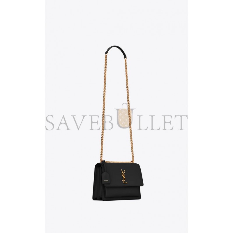 YSL SUNSET MEDIUM CHAIN BAG IN SMOOTH LEATHER 442906D420W1000 (22*16*6.5cm)