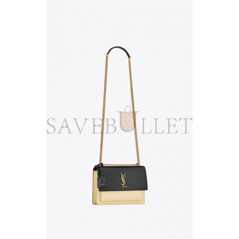 YSL SUNSET MEDIUM CHAIN BAG IN SMOOTH LEATHER 442906D42EW1089 (22*16*6.5cm)