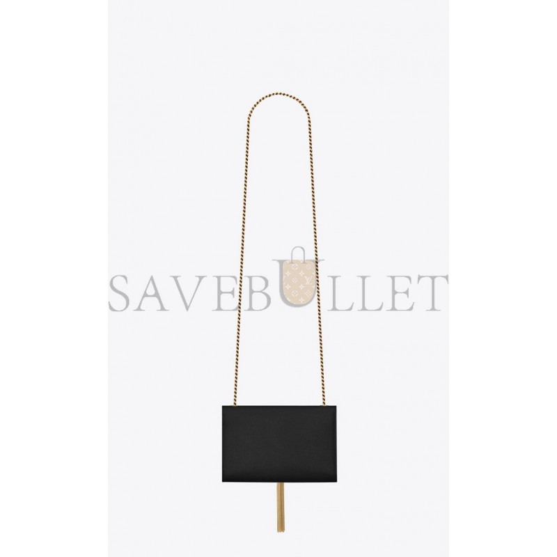 YSL KATE SMALL CHAIN BAG WITH TASSEL IN GRAIN DE POUDRE EMBOSSED LEATHER 474366BOW0J1000 (20*12.5*5cm)