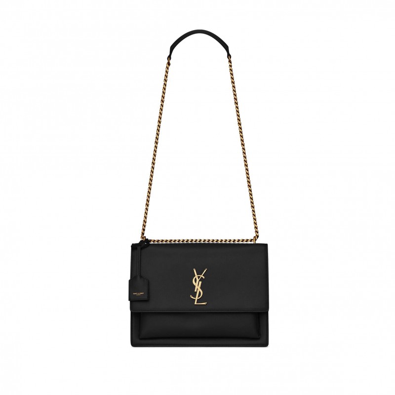 YSL SUNSET LARGE CHAIN BAG IN SMOOTH LEATHER 498779D420W1000 (27*18*8cm)