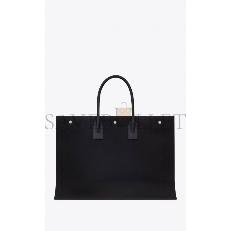 YSL RIVE GAUCHE TOTE BAG IN LINEN AND LEATHER 49929096N9E1070 (48*36*16cm)