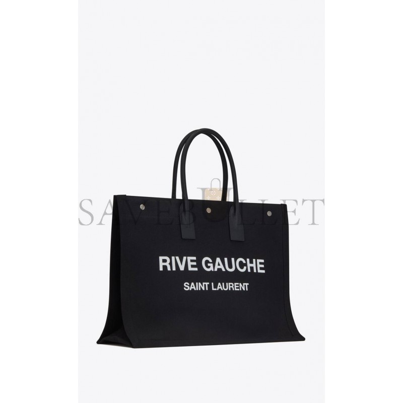 YSL RIVE GAUCHE TOTE BAG IN LINEN AND LEATHER 49929096N9E1070 (48*36*16cm)