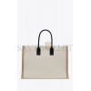 YSL RIVE GAUCHE TOTE BAG IN LINEN AND LEATHER 499290FAABR9054 (48*36*16cm)