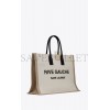 YSL RIVE GAUCHE TOTE BAG IN LINEN AND LEATHER 499290FAABR9054 (48*36*16cm)