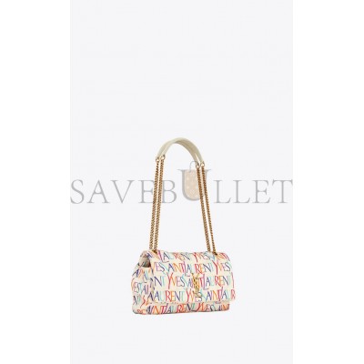 YSL JAMIE MEDIUM CHAIN BAG IN PRINTED YVES SAINT LAURENT SILK 515821FAASJ9076 (25*15*7.5CM)