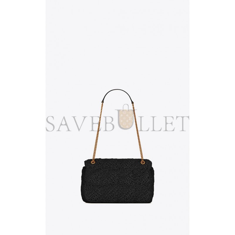 YSL JAMIE MEDIUM CHAIN BAG IN RAFFIA 515821GAAAT1000 (25*15*7.5cm)