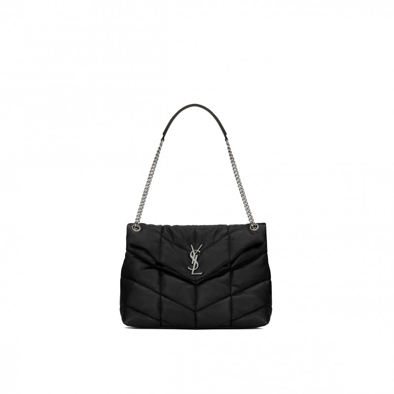 YSL PUFFER MEDIUM CHAIN BAG IN QUILTED LAMBSKIN 5774751EL001000 (35*23*13.5cm)