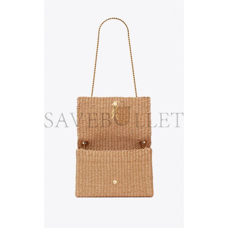 YSL KATE MEDIUM SUPPLE CHAIN BAG IN RAFFIA 580065FABK39551 (28.5*20*6cm)