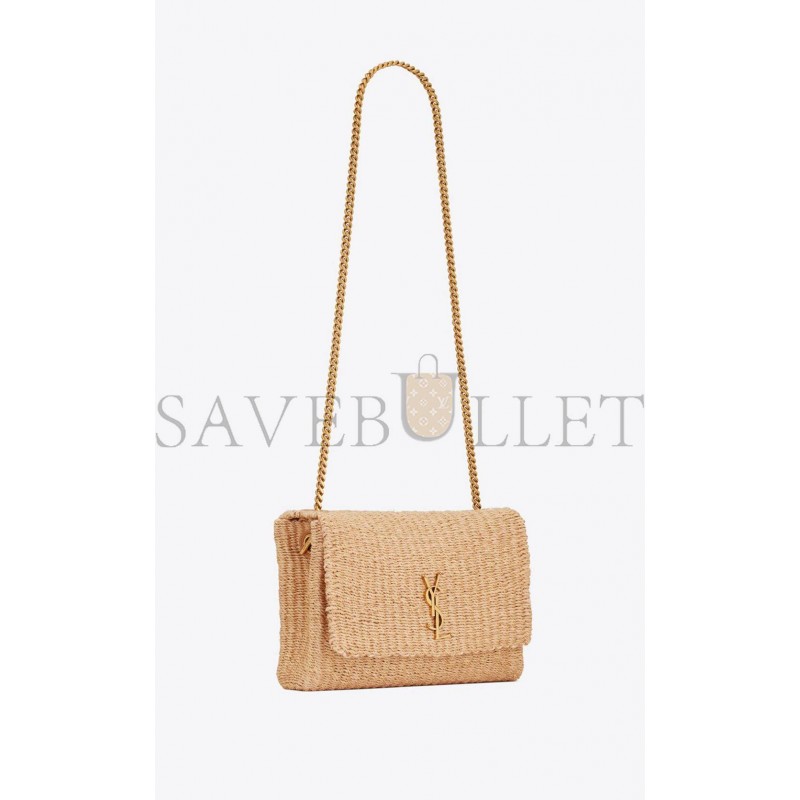 YSL KATE MEDIUM SUPPLE CHAIN BAG IN RAFFIA 580065FABK39551 (28.5*20*6cm)