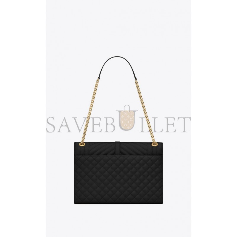 YSL ENVELOPE LARGE BAG IN MIX MATELASS&EACUTE; GRAIN DE POUDRE EMBOSSED LEATHER 600166BOW911000 (31*22*7.5cm)