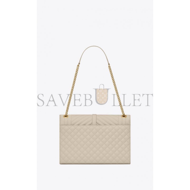 YSL ENVELOPE LARGE BAG IN MIX MATELASS&EACUTE; GRAIN DE POUDRE EMBOSSED LEATHER 600166BOW919207 (31*22*7.5cm)