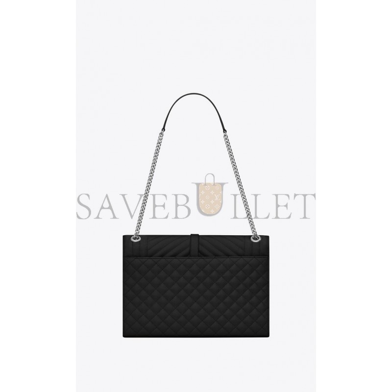 YSL ENVELOPE LARGE BAG IN MIX MATELASS&EACUTE; GRAIN DE POUDRE EMBOSSED LEATHER 600166BOW921000 (31*22*7.5cm)