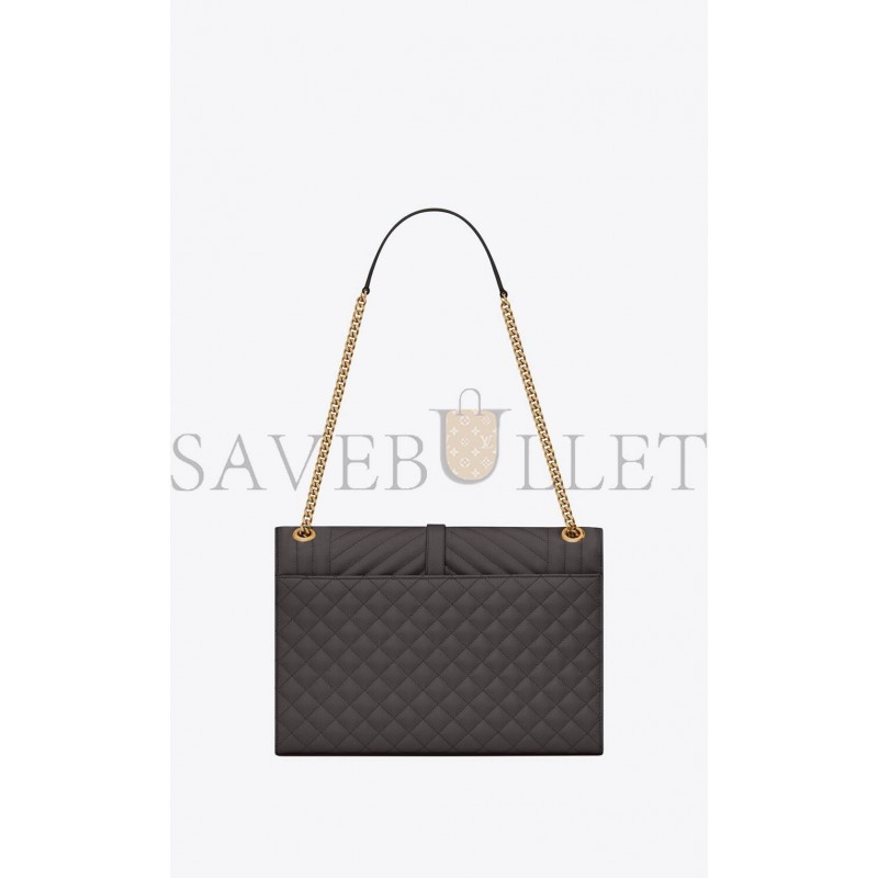 YSL ENVELOPPE LARGE BAG IN MIX MATELASS&EACUTE; GRAIN DE POUDRE EMBOSSED LEATHER 600166BOW971112 (31*22*7.5cm)