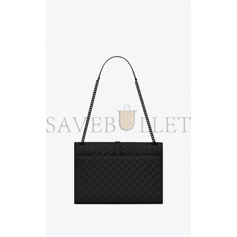 YSL ENVELOPE LARGE BAG IN MIX MATELASS&EACUTE; GRAIN DE POUDRE EMBOSSED LEATHER 600166BOW981000 (31*22*7.5cm)