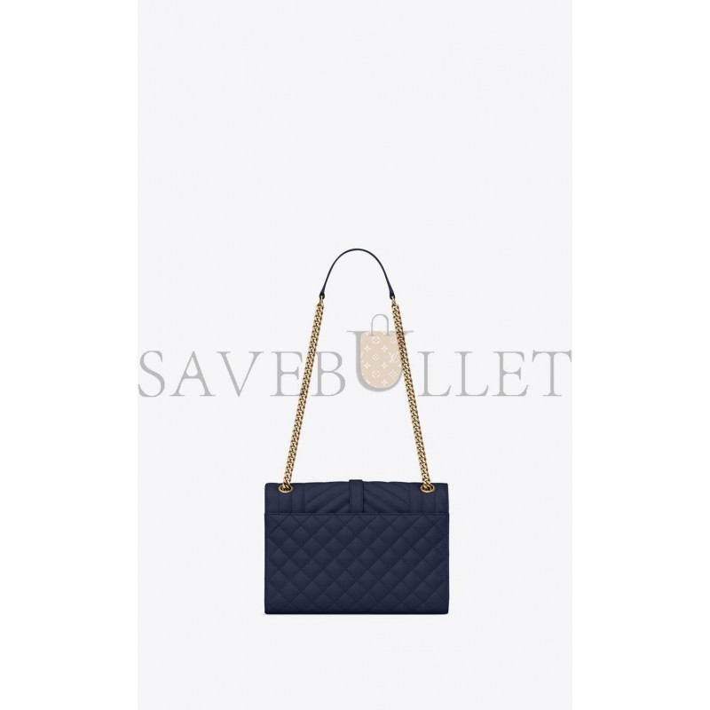 YSL ENVELOPE MEDIUM CHAIN BAG IN MIX MATELASS&EACUTE; GRAIN DE POUDRE EMBOSSED LEATHER 600185BOW914147 (24*17.5*6cm)