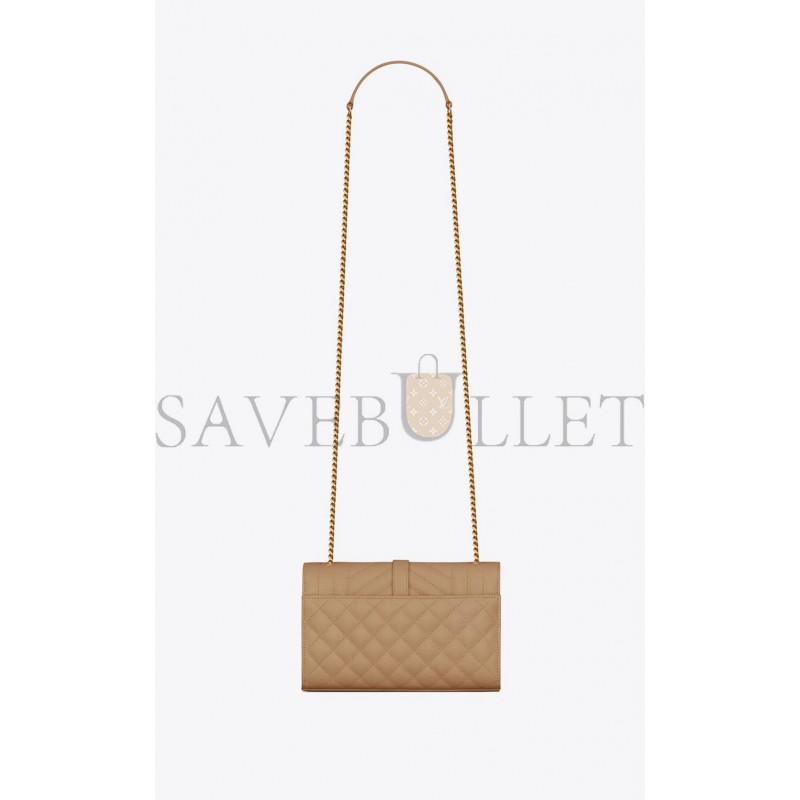 YSL ENVELOPE SMALL BAG IN MIX MATELASS&EACUTE; GRAIN DE POUDRE EMBOSSED LEATHER 600195BOW912346 (21*13*6cm)