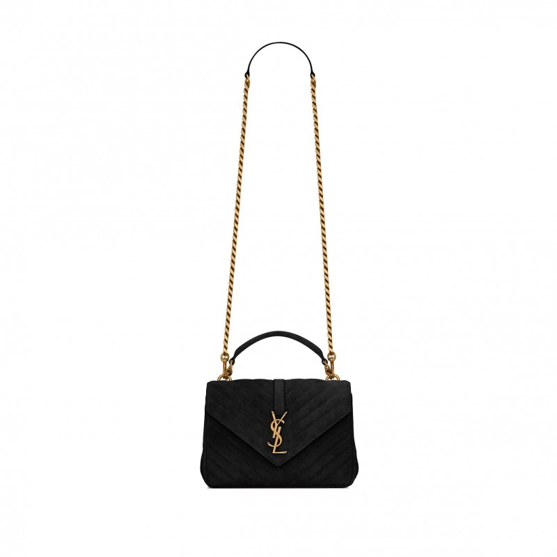 YSL COLLEGE MEDIUM CHAIN BAG IN QUILTED SUEDE 6002791U8071000 (24*17*6.5cm)