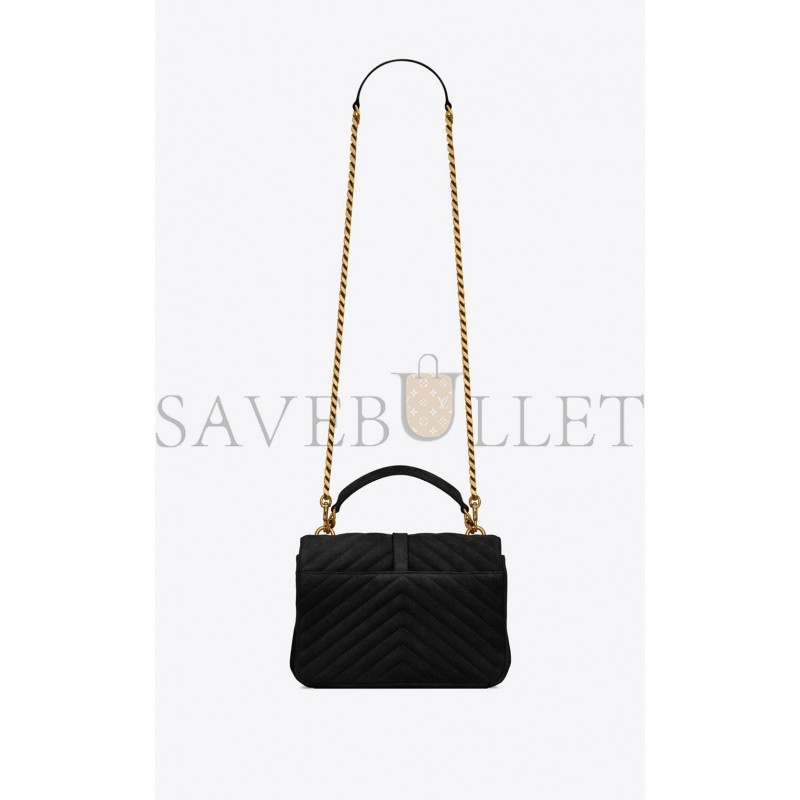 YSL COLLEGE MEDIUM CHAIN BAG IN QUILTED SUEDE 6002791U8071000 (24*17*6.5cm)