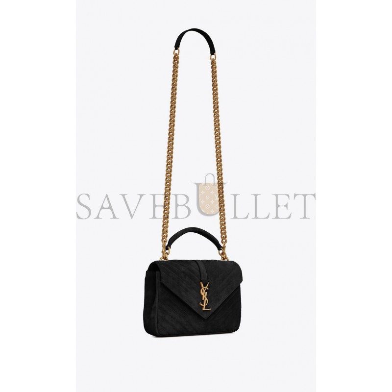 YSL COLLEGE MEDIUM CHAIN BAG IN QUILTED SUEDE 6002791U8071000 (24*17*6.5cm)