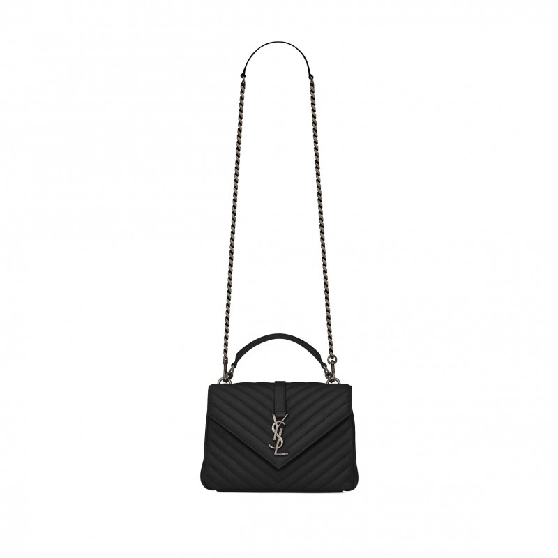 YSL COLLEGE MEDIUM CHAIN BAG IN QUILTED LEATHER 600279BRM041000 (24*17*6.5cm)