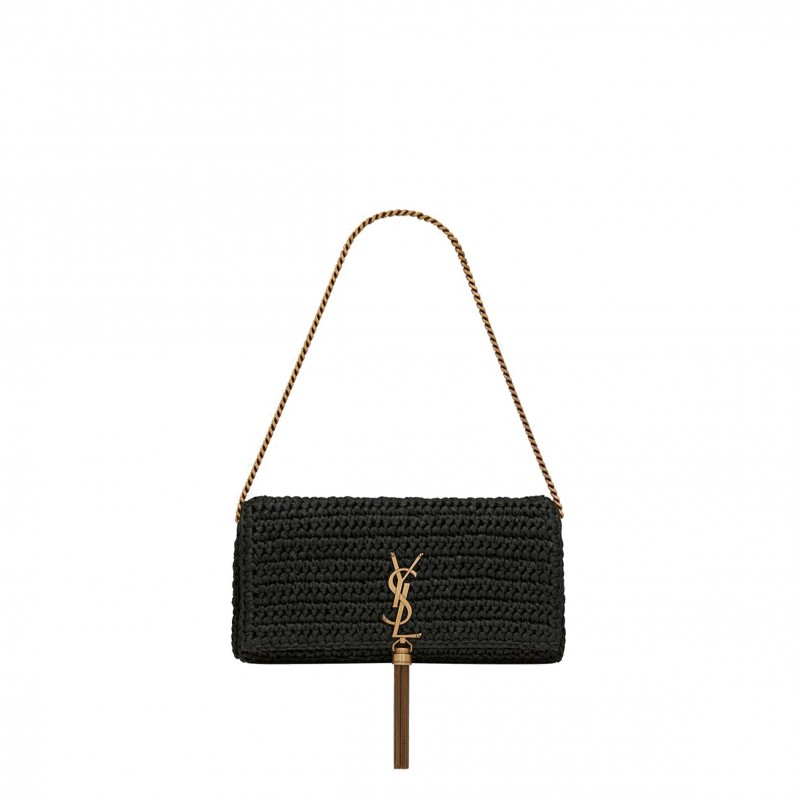 YSL KATE 99 CHAIN BAG WITH TASSEL IN RAFFIA 604276GG66W1000 (48*36*16cm)