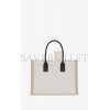 YSL RIVE GAUCHE SMALL TOTE BAG IN LINEN AND LEATHER 617481FAABR9054 (39*31*18cm)