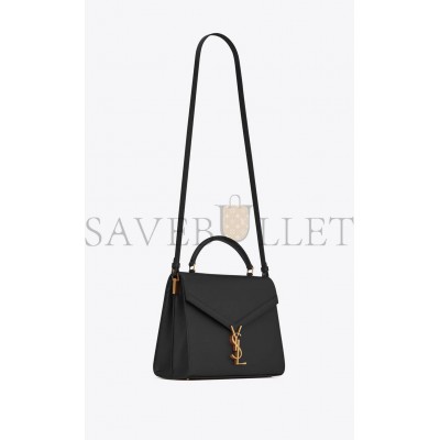 YSL CASSANDRA MEDIUM TOP HANDLE BAG IN GRAIN DE POUDRE EMBOSSED LEATHER 623931BOW0W1000 (24.5*20*11.5cm)