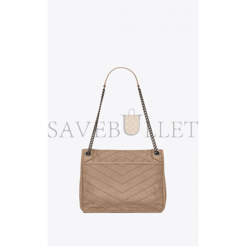 YSL NIKI MEDIUM CHAIN BAG IN CRINKLED VINTAGE VEGETABLE-TANNED LEATHER 6331581YG042826 (28*20*8.5cm) YSL NIKI MEDIUM CHAIN BAG IN CRINKLED VINTAGE VEGETABLE-TANNED LEATHER 6331581YG042826 (28*20*8.5cm)