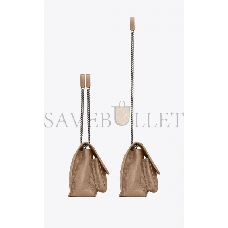 YSL NIKI MEDIUM CHAIN BAG IN CRINKLED VINTAGE VEGETABLE-TANNED LEATHER 6331581YG042826 (28*20*8.5cm) YSL NIKI MEDIUM CHAIN BAG IN CRINKLED VINTAGE VEGETABLE-TANNED LEATHER 6331581YG042826 (28*20*8.5cm)