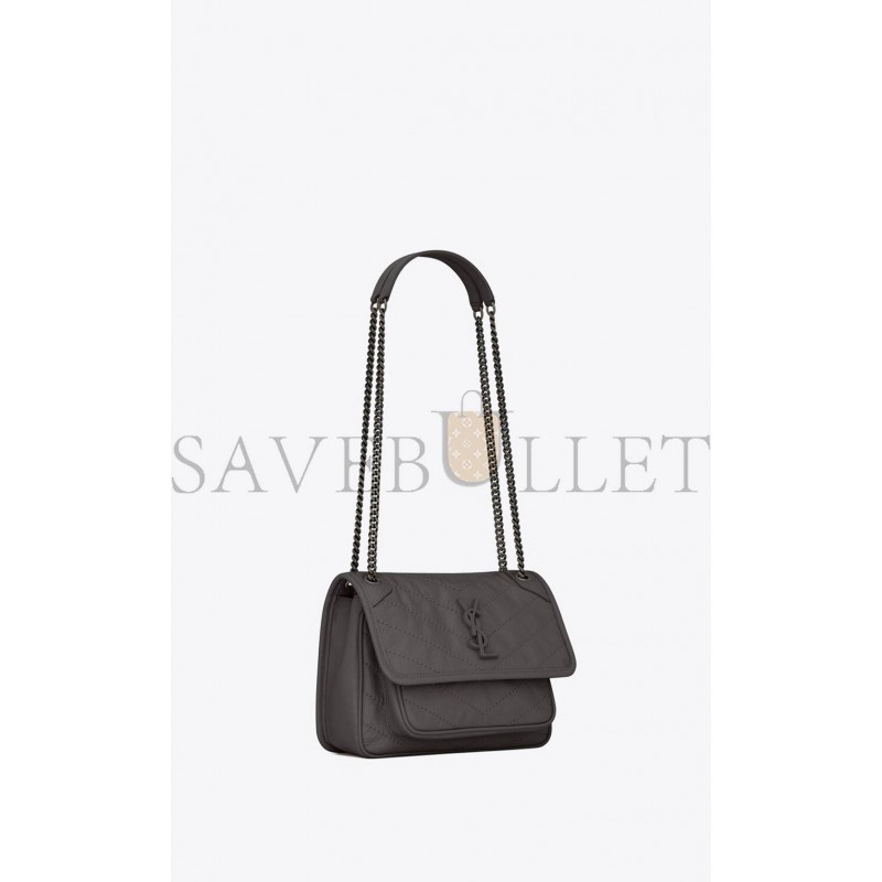 YSL NIKI BABY CHAIN BAG IN CRINKLED VINTAGE LEATHER 6331600EN041112 (21*16*7.5cm) YSL NIKI BABY CHAIN BAG IN CRINKLED VINTAGE LEATHER 6331600EN041112 (21*16*7.5cm)