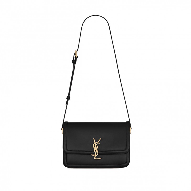 YSL SOLFERINO MEDIUM SATCHEL IN BOX SAINT LAURENT LEATHER 6343050SX0W1000 (23*16*6cm)